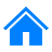 Symbol Haus in blau