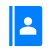 Symbol Kontaktbuch in blau